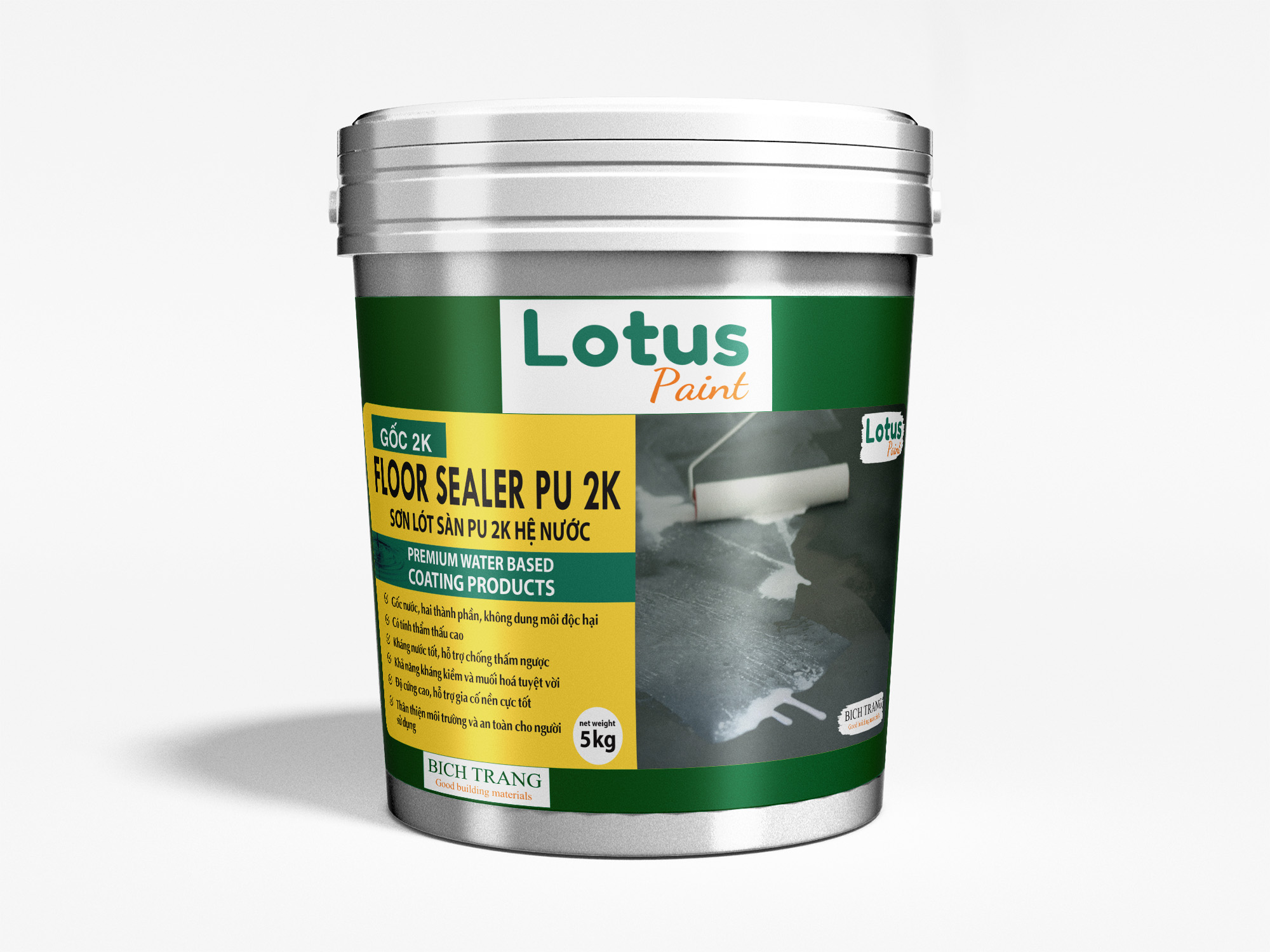 Sơn lót sàn PU 2K hệ nước Lotus FLOOR SEALER PU 2K